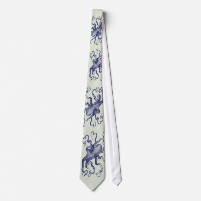 vintage blue octopus tie2 tie (Front)