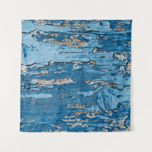 Vintage Blue: Old Wooden Texture Tapestry
