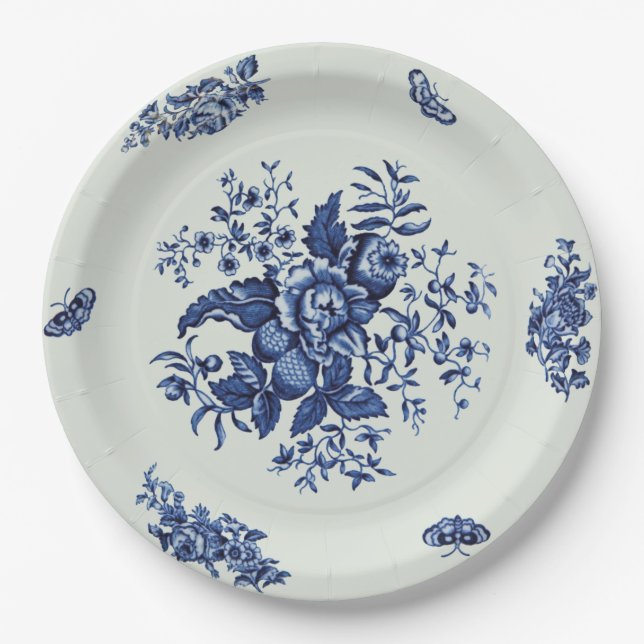 Vintage blue paper plate (Front)