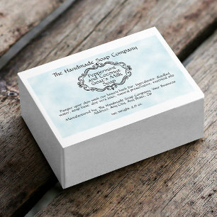 Vintage Blue Parchment Waterproof Soap Box Label