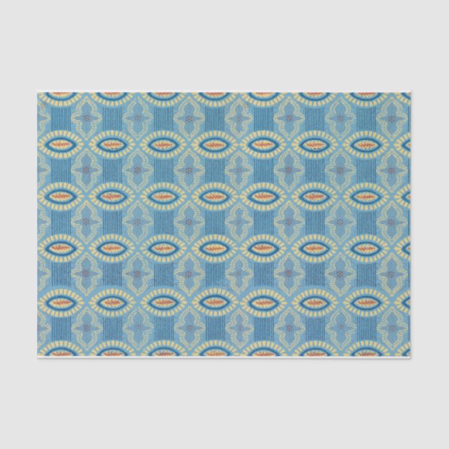 Vintage blue patterned tissue paper (Front)