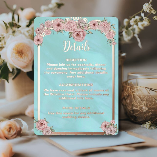 Vintage Blue Peony Foil Enclosure Card (Creator Uploaded)
