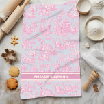 Vintage blue pink toile de jouy printed kitchen towel<br><div class="desc">Vintage blue pink de jouy printed kitchen towel. This toile de jouy vintage kitchen towel is inspired by the exquisite designs of french countryside scenes. The beautiful, classy, sophisticated Toile prints are an all time rage at the moment, The designs are classic and romantic with stylish colours. The perfect gift...</div>