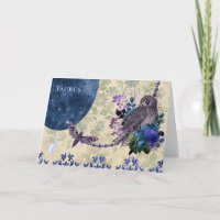 Vintage Blue Purple Zodiac Taurus Birthday Card