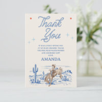 Vintage Blue Red Rodeo Cowboy Baby Shower