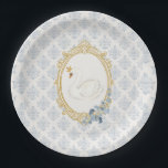 Vintage Blue Regency Swan Cameo Bridal Shower Paper Plate<br><div class="desc">Add a refined finishing touch to your celebration with our Vintage Blue Regency Swan Cameo Bridal Shower Paper Plates, an elegant detail designed to elevate your event décor. Inspired by the romance of the Regency and Victorian eras, these plates feature a classic vintage gold swan crest and a blue damask...</div>