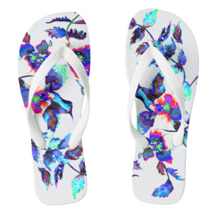 Vintage blue Rose Flip Flops