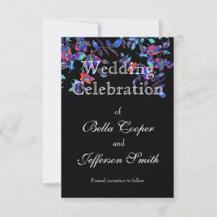 Vintage blue Rose - wedding invitation