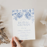 Vintage Blue Roses Elegant Bridal Shower Invitation<br><div class="desc">Vintage Blue Roses Elegant Bridal Shower Invitation

Follow our store for lots more invitations and designs</div>