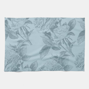 Vintage Blue Roses Kitchen Towel