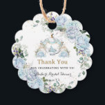Vintage Blue Roses Princess Coach Bridal Shower Favour Tags<br><div class="desc">Personalize these vintage floral princess thank you tags with your own wording easily and quickly, simply press the customize it button to further re-arrange and format the style and placement of the text.  These elegant swing tags feature vintage baby blue French roses and a princess pumpkin coach. Matching items available...</div>