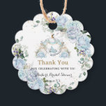 Vintage Blue Roses Princess Coach Bridal Shower Favour Tags<br><div class="desc">Personalize these vintage floral princess thank you tags with your own wording easily and quickly, simply press the customize it button to further re-arrange and format the style and placement of the text.  These elegant swing tags feature vintage baby blue French roses and a princess pumpkin coach. Matching items available...</div>
