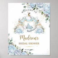 Vintage Blue Roses Princess Coach Bridal Shower