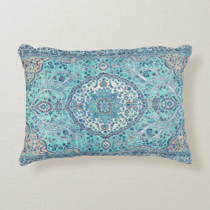 Vintage Blue Rug Pattern Accent Pillow