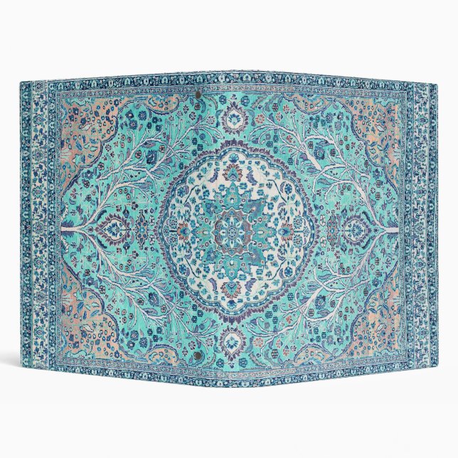 Vintage Blue Rug Pattern Binder (Background)