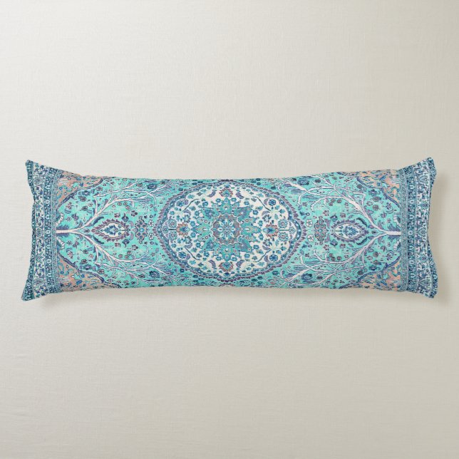 Vintage Blue Rug Pattern Body Pillow (Front)