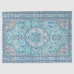 Vintage Blue Rug Pattern Tissue Paper