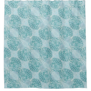 Vintage Blue Seashells Pattern