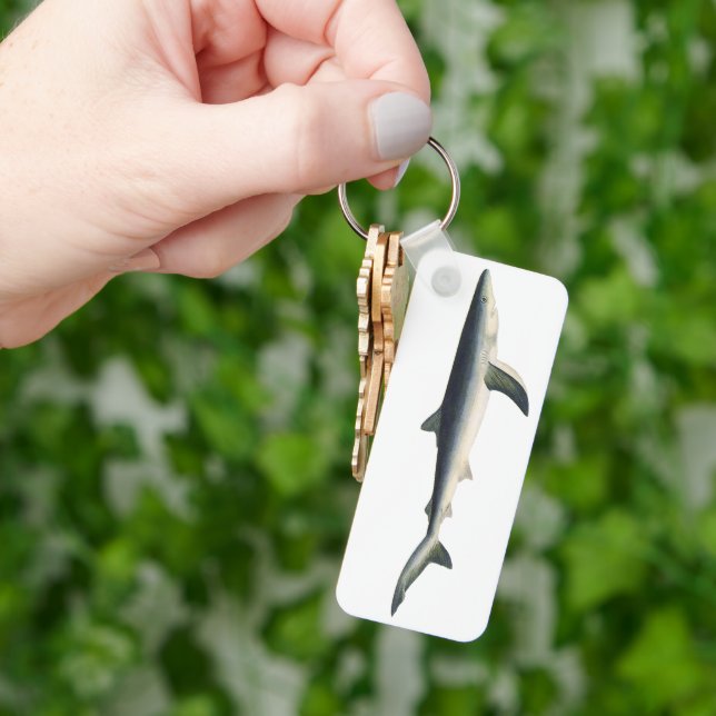 Vintage Blue Shark, Aquatic Ocean Marine Life Keychain (Hand)