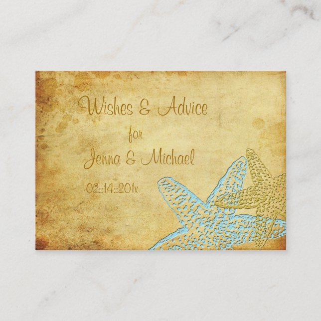 VINTAGE BLUE STARFISH WISHES & ADVICE (Front)