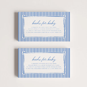 Vintage Blue Stripe Baby Shower Enclosure Card
