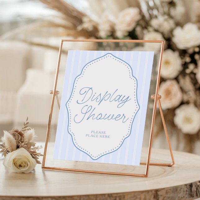 Vintage Blue Stripe Display Shower Sign (Creator Uploaded)