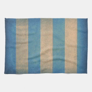 Vintage blue striped deck chair cover kitchen towel