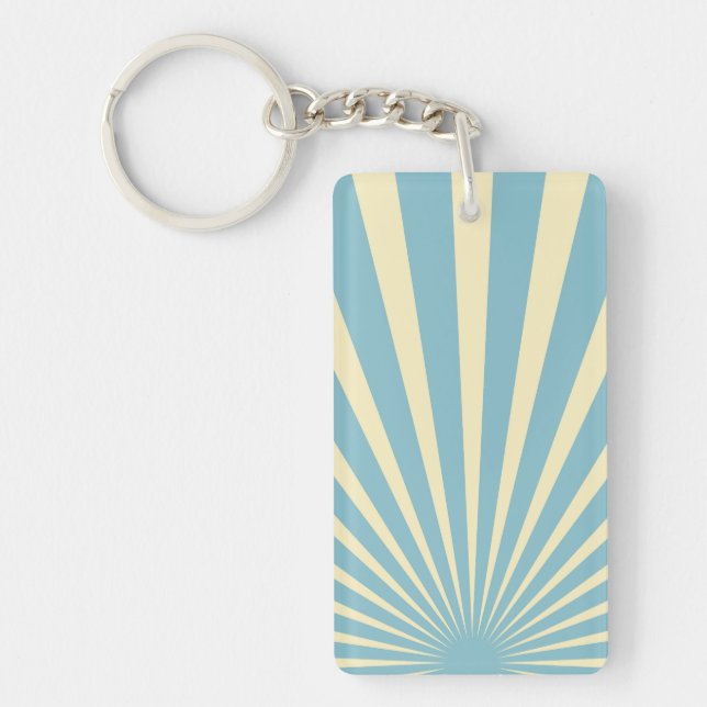 Vintage blue sunburst posters keychain (Front)