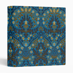Vintage Blue Teal William Morris Autumn Flowers Binder