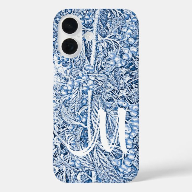Vintage Blue To Monogram Case-Mate iPhone Case (Back)