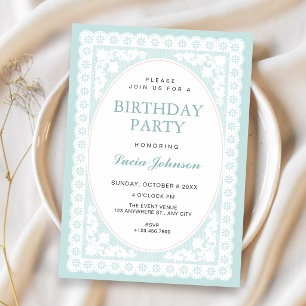 Vintage Blue Toile birthday Invitation