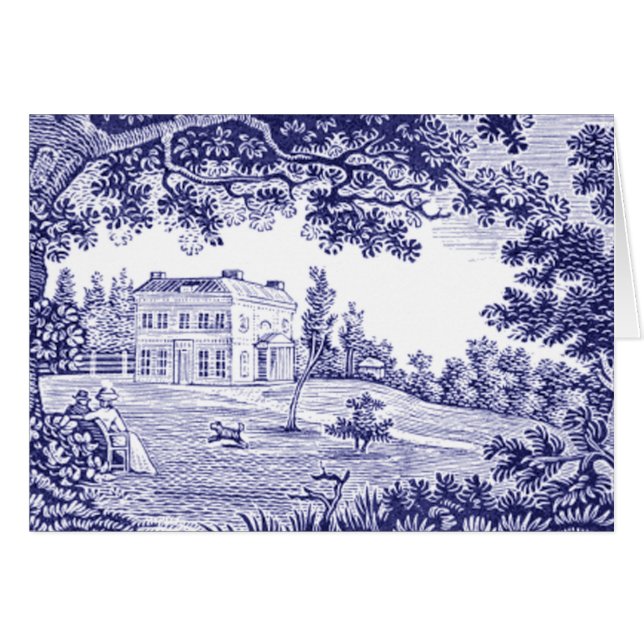 Vintage Blue Toile French Countryside (Front Horizontal)