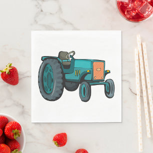 Vintage Blue Tractor Farm Life Napkin