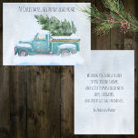 Vintage Blue Truck Carrying Christmas Tree Holiday Card<br><div class="desc">Whether you're sending greetings to loved ones or colleagues,  this Christmas card is sure to evoke feelings of nostalgia and delight. It's a wonderful way to share the magic of the holiday season and spread smiles. Send a heartfelt message or add a personalized touch to make it truly unique.</div>