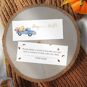 Vintage Blue Truck Diaper Raffle Baby Shower Mini Business Card