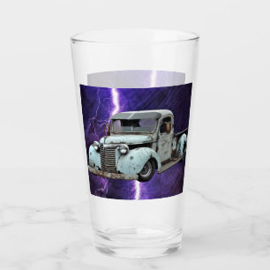 Vintage Blue Truck Glass