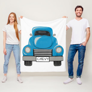 Vintage Blue Truck  Personalised Blanket