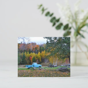 Vintage Blue Truck Postcard