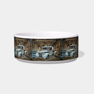 Vintage Blue Truck Rustic Barn Bowl