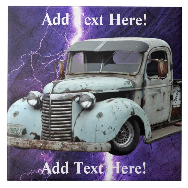 Vintage Blue Truck Tile (Front)