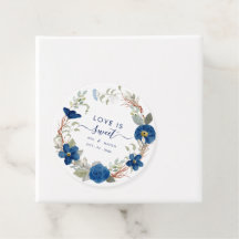 Vintage blue watercolour floral wedding