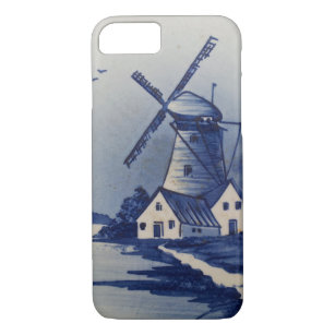 Vintage Blue White Delft Windmill Case-Mate iPhone Case