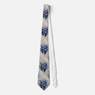 Vintage Blue White Delft Windmill Tie
