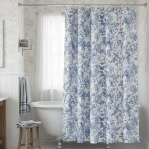 Vintage Blue White Floral Toile Elegant