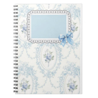 Vintage Blue & White Lace Coquette School or Work Notebook