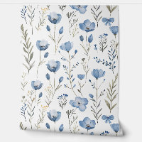 Vintage Blue Wildflowers and Botanical