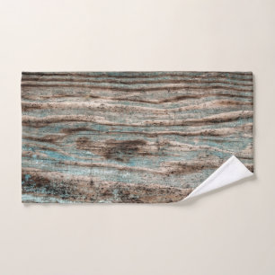 Vintage Blue Wood Hand Towel