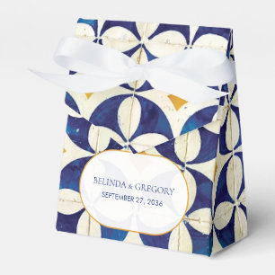 Vintage Blue & Yellow Portuguese Pattern Wedding Favor Box