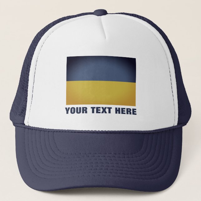 Vintage blue yellow Ukrainian flag trucker hat (Front)