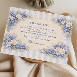 Vintage Blueberry Blossom Bridal Shower Thank You Card